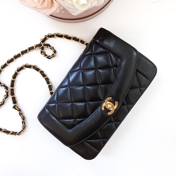 CHANEL Handbags - ❌RESERVED❌ Chanel Small black lambskin Diana